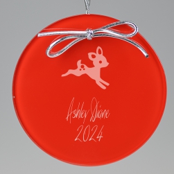 Baby Deer Keepsake Ornament - Circle