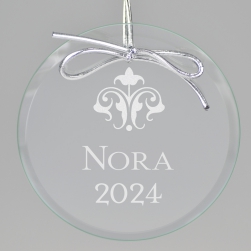 Fleur de Lis Keepsake Ornament - Circle