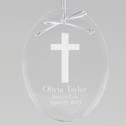 Cross Keepsake Ornament - Oval