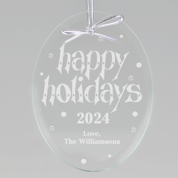 Happy Holidays Keepsake Ornament - Oval