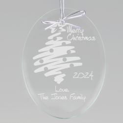 Merry Christmas Tree Keepsake Ornament - Oval