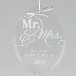 Mr and Mrs Keepsake Ornament - Oval