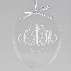 Firenze Monogram Keepsake Ornament - Oval