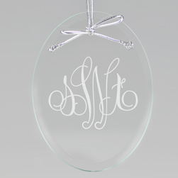 Elise Monogram Keepsake Ornament - Oval