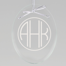 Terrace Monogram Keepsake Ornament - Oval