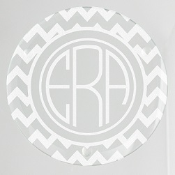 Bronson Chevron Monogram Glass Coaster