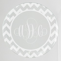 Reynosa Chevron Monogram Glass Coaster