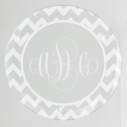 Reynosa Chevron Monogram Glass Coaster