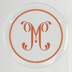 Rockford Initial Glass Coaster - Printed Raised Ink