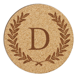 Wheat Leaf Initial Cork Coaster