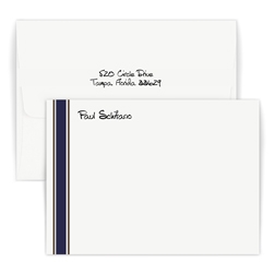 Navy and Brown Stately Striped Card