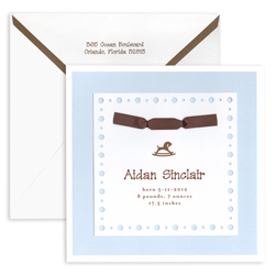 Blue Happy Horsie Announcement Cards Only No Envelopes