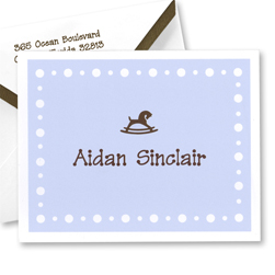 Blue Happy Horsie Thank You Notes