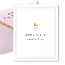 Pink Fifth Avenue Pram Thank You Notes