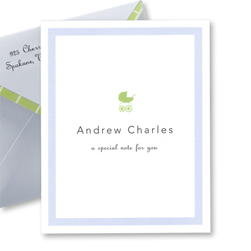 Blue Fifth Avenue Pram Thank You Notes