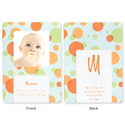 Blue Bubbles Photograph Announcement Cards