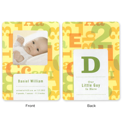 Alphabet Numbers Photograph Announcement Cards