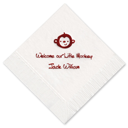 Hello Monkey Foil-Pressed Napkin