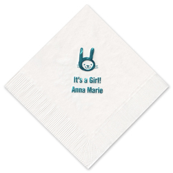 Hello Bunny Foil-Pressed Napkin